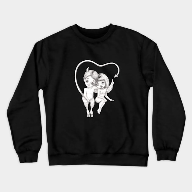 Little devil in love with cute angel Crewneck Sweatshirt by mapetitepoupee